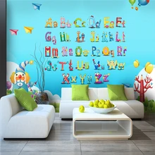 Custom 3d wallpaper Cartoon English alphabet wall stickers children's room kindergarten classroom wall - silk waterproof materia Custom 3d wallpaper Cartoon English alphabet wall stickers children's room kindergarten classroom wall - silk waterproof materia