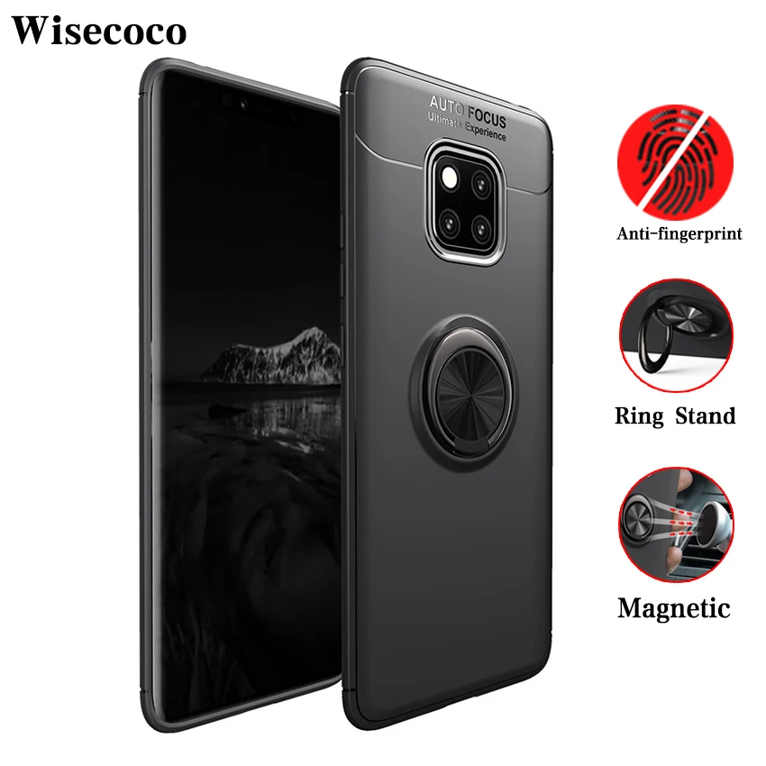 

Case for Huawei Mate 20 Pro Mate20 Magnetic Ring Car Stand Soft Matte Silicone Back Cover for Huwei Mate 20 Lite Bumper Coque