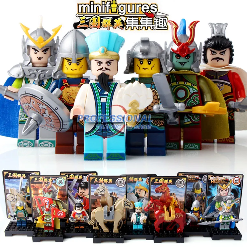 

8PCS/set Building Blocks New Enlighten Super Heroes 1501 B Figures One of China Romance the Three Kingdoms Bricks DIY Toys Gifts
