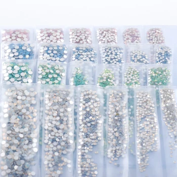

1728pcs A Glamorous Candy Color 6 Sizes Synthetic Colourful Opal Crystal StickerDIY Gleaming Jelly Nail Art Glamour