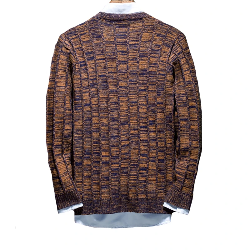 Men's Knitted Sweaters Casual Crew Neck Long Sleeve Loose Winter Warm Pullover Sweater Tops (8)