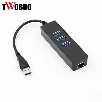 

High Speed Mini USB 3.0 Hub 3 Ports 5Gbps With 1 port Ethernet Adapter USB to RJ45 Lan Network Card For PC Laptop