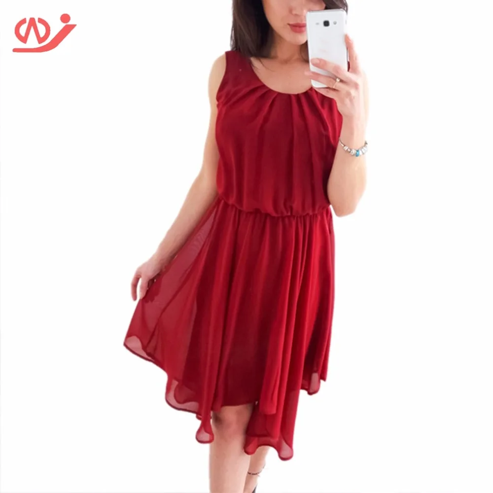 Women's Sleeveless Sundress Summer Chiffon Beach Dress Mini Short | Женская одежда