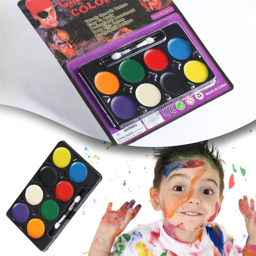 краски для грима. краска для лица и тела. женское лицо в краске. радужный грим красками. пигмент на водной основе грим.