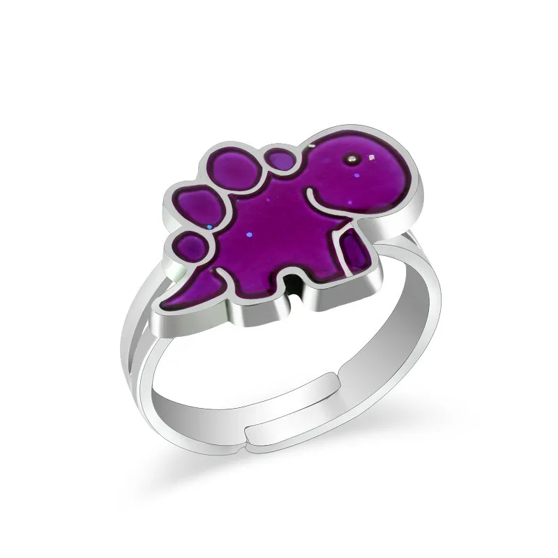

Women Jewelry animal dinosaur mood ring Temperature Color Changing ring Adjustable Opening Rings for women