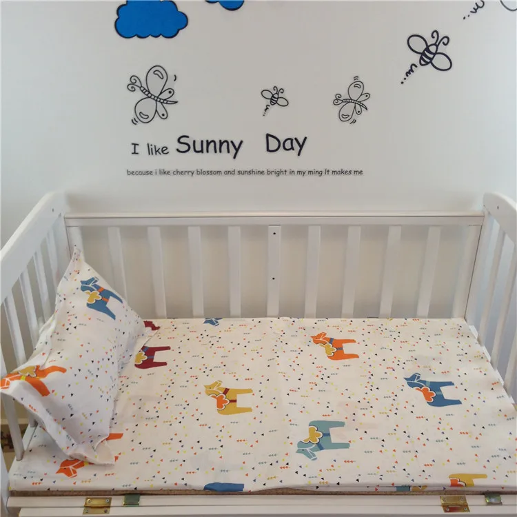 Free shipping New Arrived Hot Ins crib bed linen 2pcs baby Bedding set include pillow case+bed sheet without filling 21