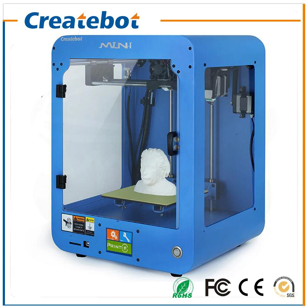 Createbot 3d printer High Precision Full Assembled Dual Extruder MINI 3D Printer kit With Heatbed +1ROLL Filament+8GB SD Card