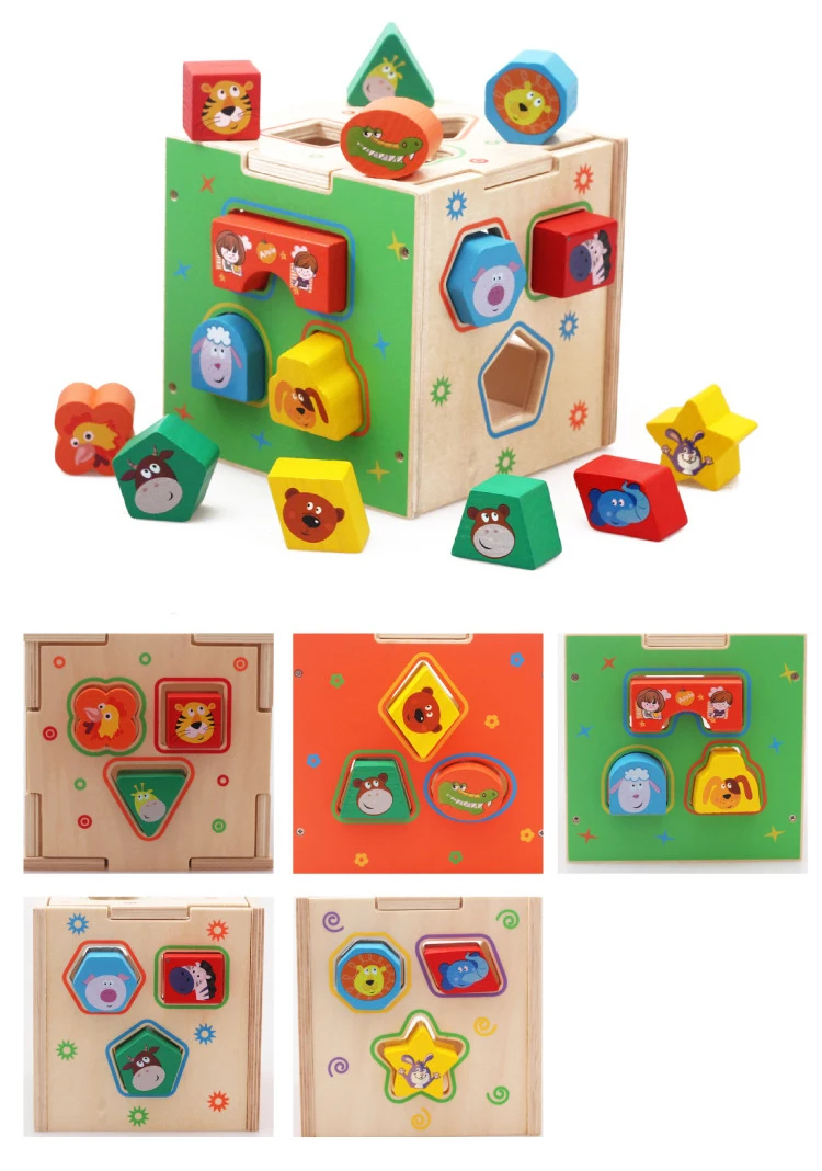 Форма сопряжения герои мультфильмов животных Интеллект коробка детская головоломка для детей 1-2-3 лет, игрушка-конструктор
