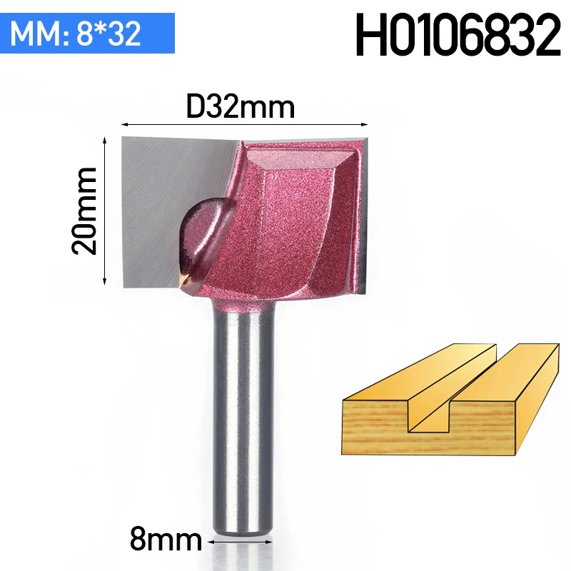 8 мм хвостовик очистки нижней гравировки бит карбида фреза Деревообрабатывающие инструменты ЧПУ фреза Концевая фреза для древесины плоская дверь - Длина режущей кромки: 8 x 32 mm