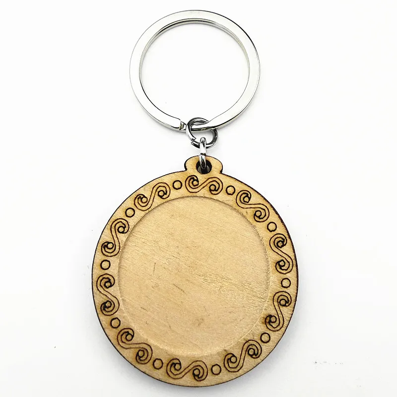 

New styles 5pcs Brown,log wood cabochon trays 30mm dia blank bezel with stainless steel ring for keychain making wholesale