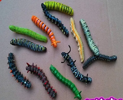 

12pcs/set Caterpillars solid figure simulation model toy PVC plastic doll ornaments suit children's play toys for children