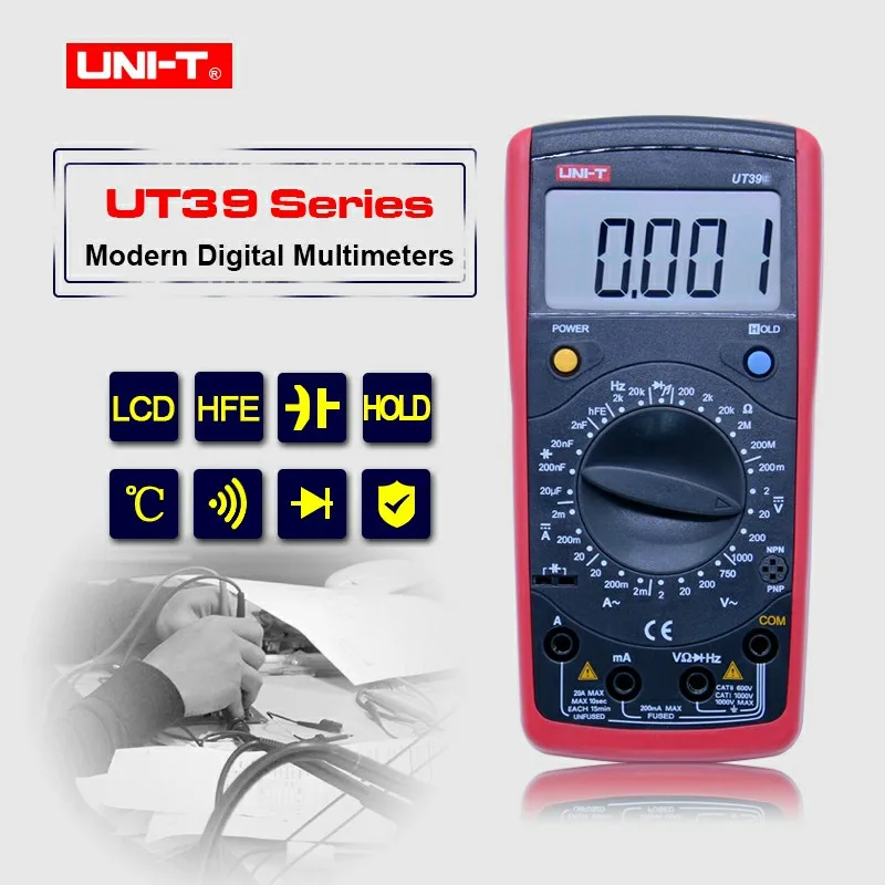 

UNI-T UT39A Handheld Digital Multimeters , digital meter w/ Inductance & Temperature Test LCR Meter
