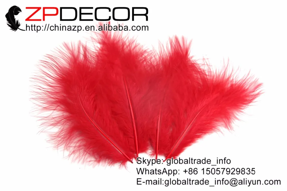 Red Dyed Turkey Marabou Feather  (100)