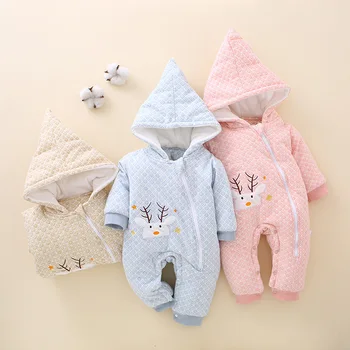 

Newborn Baby Jumpsuit Outfit Hoody Coat Winter Infant Romber Toddler Clothing 4 Size