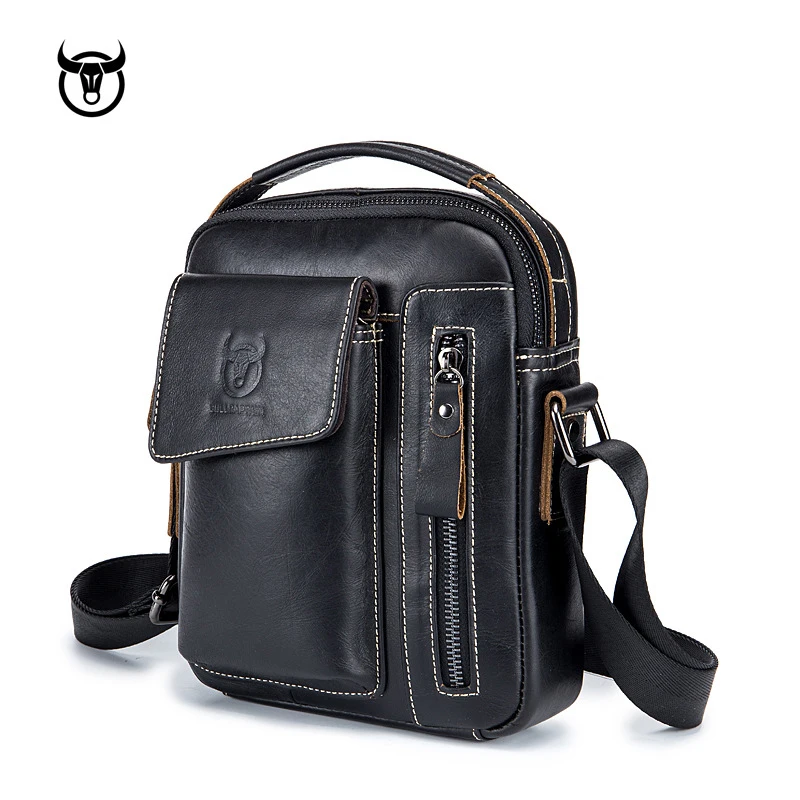 

2018 NEW Genuine Leather Shoulder Bag Men Messenger Bags Small Casual Zipper Design Male CrossBody Bag Handbag