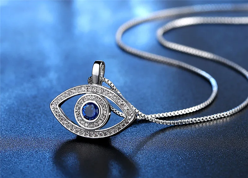 New Arrival Exaggerated Lucky Blue Eyes Necklace Devil Eye Personality Fashion Pendant Necklace Statement Jewelry for Women N333 (5)