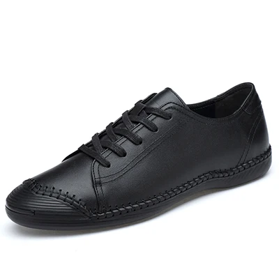 CYYTL/брендовая кожаная повседневная мужская обувь; мягкие кроссовки; весенние лоферы; удобная мужская обувь на нескользящей подошве; Masculino Zapatos de Hombre - Цвет: Black