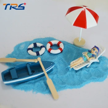 

14PCS Architecture scale model seaside beach scenery with boat,anchor,buoy,chair ,wood bikinis and model white umbrella sand