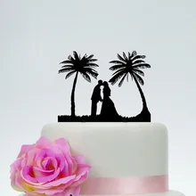 Акрил пляж тема пользовательское имя торт ко дню рождения топперы Свадебные Baby Shower мальчишник тематические украшения