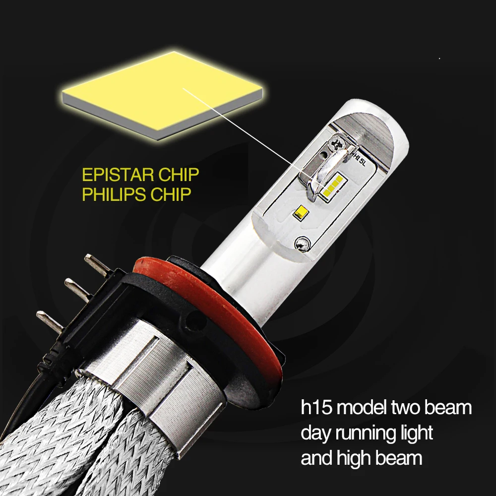Современный автомобиль 8C H15 LED Фары для авто 80 Вт 8000lm H4 H7 H11 H1 H3 9005 9006 Canbus Epistar 6000 К