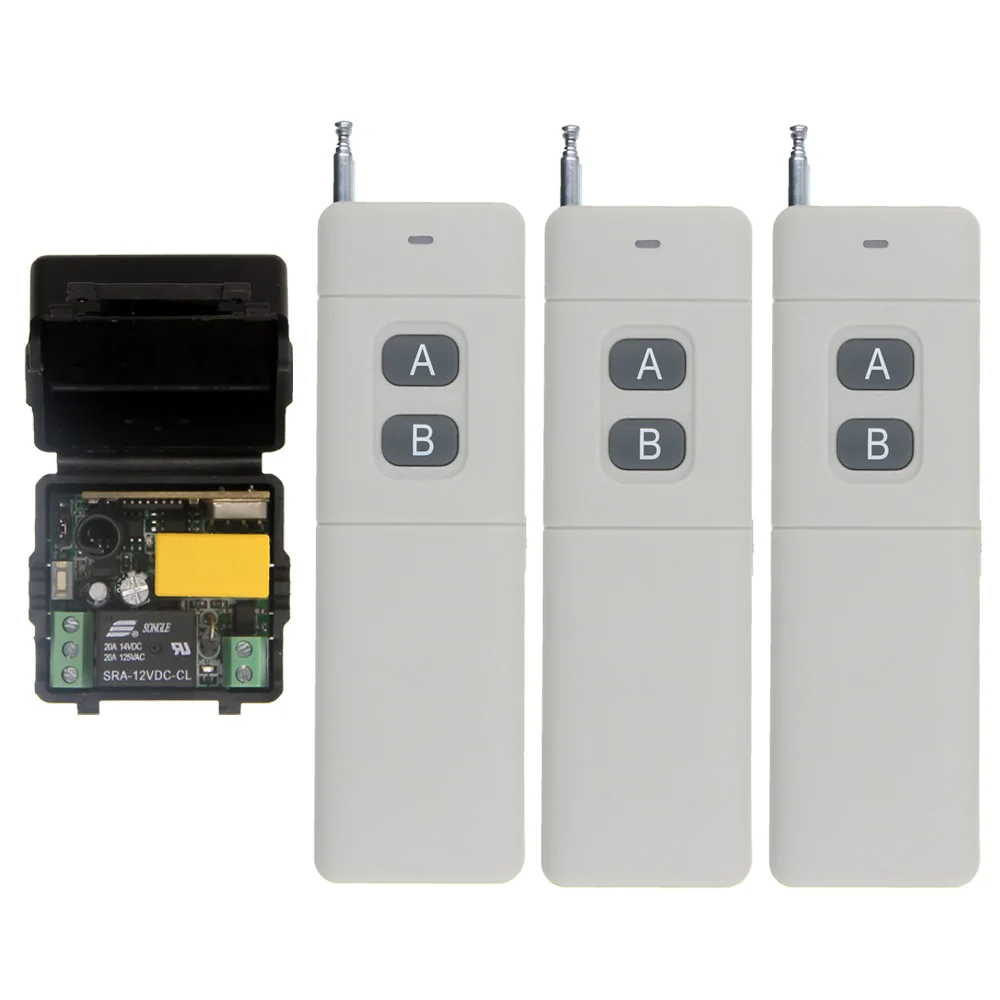 

3000m Mini Size AC 220V 1CH 1CH 10A RF Wireless Remote Control Switch System, Receiver+AB Transmitter ,315/433.92 ,A=ON B=OFF