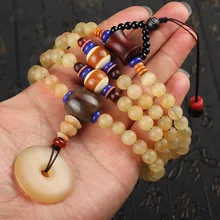 108 молитва Бусины натурального козьего Horm материалов с pingan Коу для молиться и медитации Цепочки и ожерелья и браслет