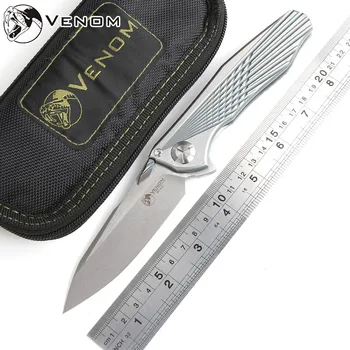 

VENOM original Wing 2 SOLID M390 blade Titanium handle Flipper folding knife ball bearing camping hunt tactical knives EDC tool