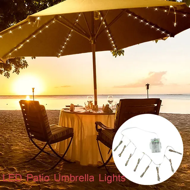 Us 20 75 Low Power Consumption 104 Led Solar Powered Umbrella String Light Outdoor Garden Wedding Decoration Lamp In Lighting