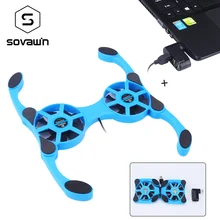 Sovawin 7-15 дюймов ноутбук кулер вентилятор охлаждающая подставка тонкий с поворотным USB 2,0 концентратор 3 usb порта сплиттер адаптер для ПК ноутбук