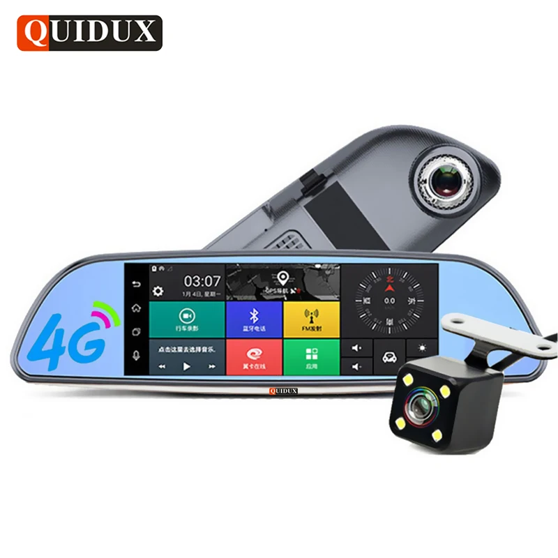 QUIDUX 4G Car DVR Full HD 1080P Android GPS Navigation ADAS 7 0 Inch Rearview mirror