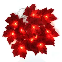 

Christmas Maple Leaf Pendant String Wire Lights 10/20 LED Light Hanging String Lights Festival Party Wall Decoration