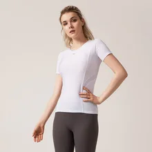 Классические женские сетчатые бесшовные Топы с коротким рукавом, спортивная одежда для женщин, футболка для спортзала или йоги, узкие рубашки для тренировки большого пальца для женщин