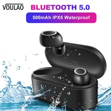 VOULAO Wireless Headphone Bluetooth V5.0 Earphones TWS In-Ear Handsfree Headset Sport Earbuds For IOS Android With Charging Case