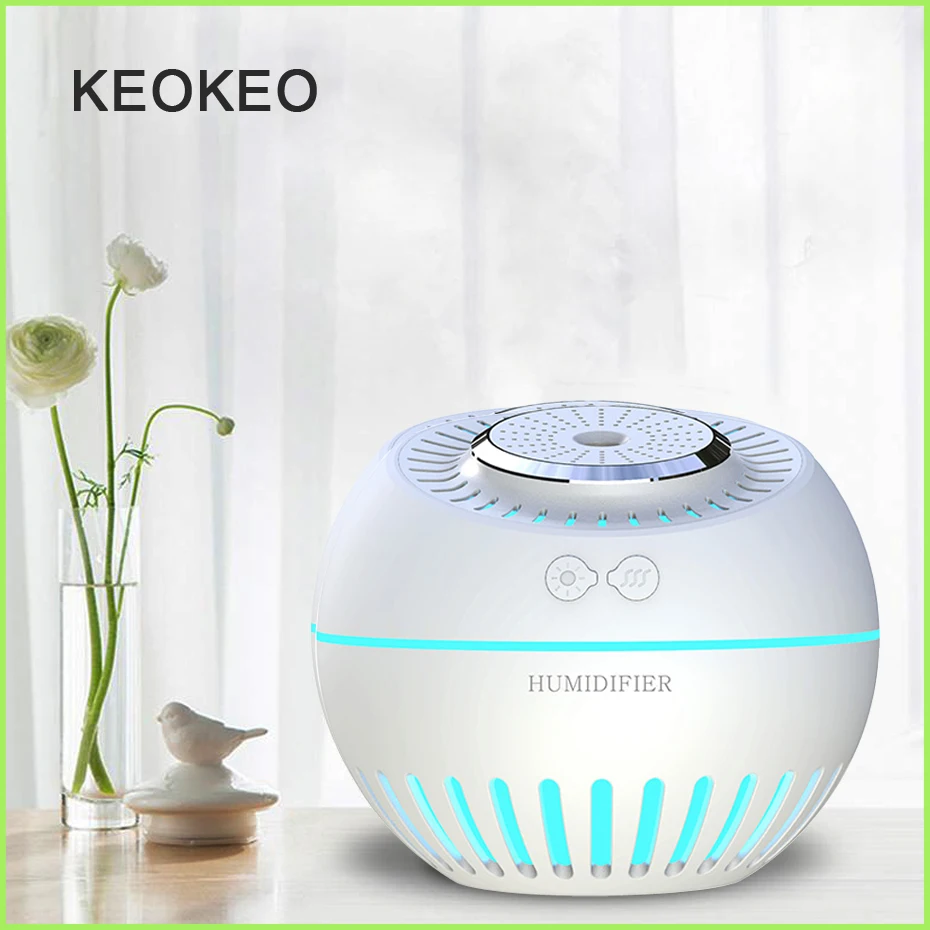 

KEOKEO Air Humidifier Usb Aroma Essential Oil Diffuser 380ML Portable Ultrasonic Humidifier Diffuser Sale Purifier LED For Home