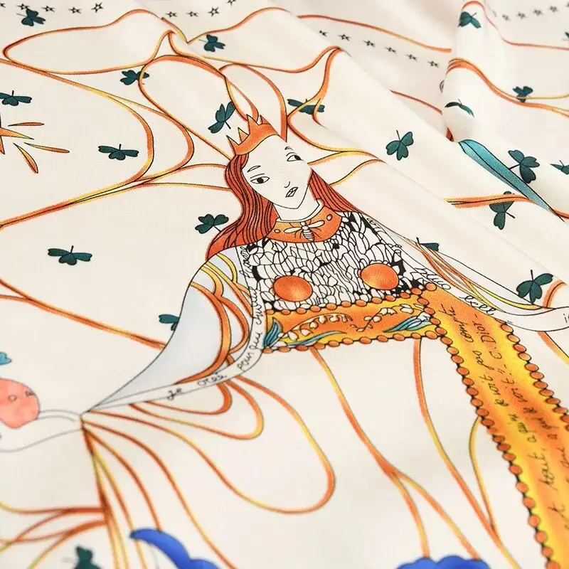 2019NEW ARRIAVAL Women square silk scarf printing Satin women hair scarfs fashion Tarot pattern women neck&tie carves 70*70cm