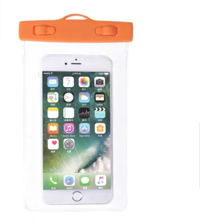 Универсальный Водонепроницаемый Чехол для телефона, сумка для iPhone, samsung, прозрачный, ПВХ, герметичный, подводный, сотовый, смартфон, Чехол для плавания - Цвет: Оранжевый