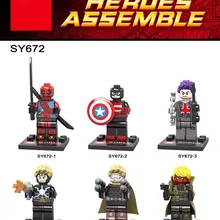 60 шт. SY672 Дэдпул паук-человек Железный человек Тор Капитан Америка фигурка супергероя строительные блоки модель кирпича игрушка