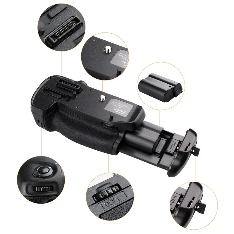  Travor Battery Grip Holder for NIKON D7100 D7200 DSLR Camera Replacement MB-D15+1pcs EN-EL15 Li-ion