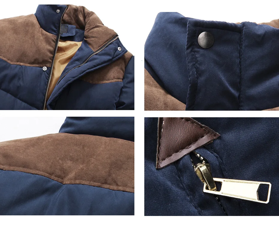 CARANFIER Новая мужская парка зимняя Толстая куртка с воротником Смарт повседневное хлопковое пальто английский стиль дышащая теплая мужская куртка XS-4XL