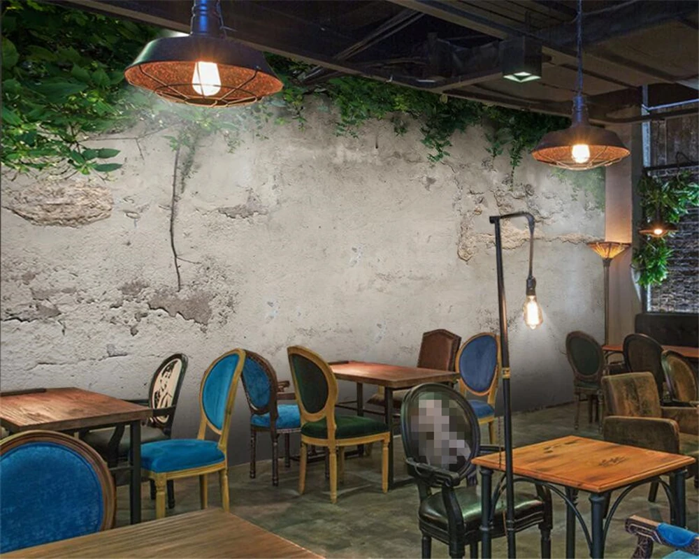 Пользовательские фото обои современные 3D настенные фрески обои Зеленый завод бетон искусство спальня офис гостиная обои Beibehang