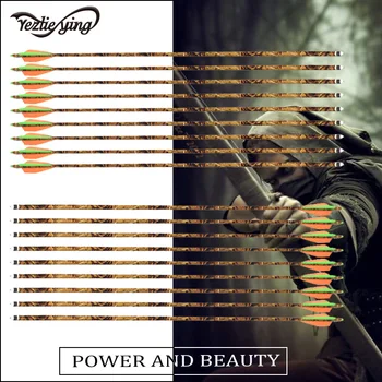 

12 pcs/lot 30" Archery Aluminum Arrow Aluminum Shaft Arrows for 30-80lbs Compound Bow or Long Bow replaceable arrowhead Camo