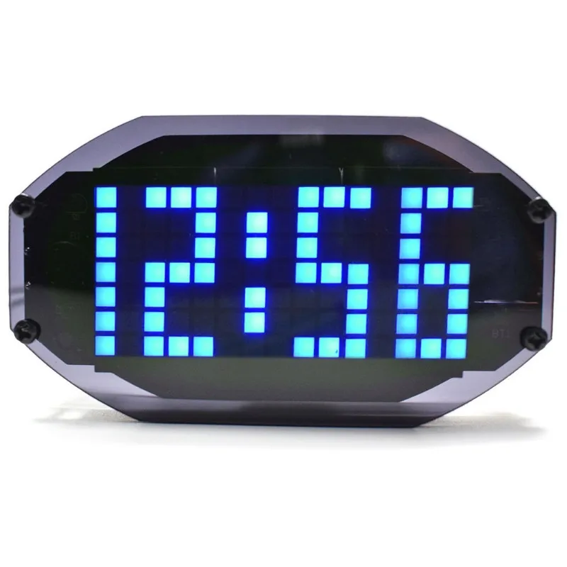 DIY светодиодный термометр-часы матричный Настольный Будильник комплект напоминаний на праздник и день рождения - Цвет: Синий