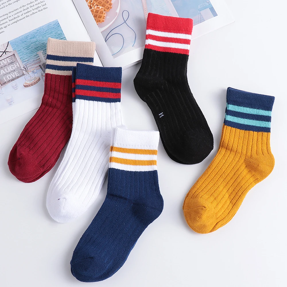 5Pairs Winter Thick Warm New Kids Toddlers Girls Solid Soft Socks ...