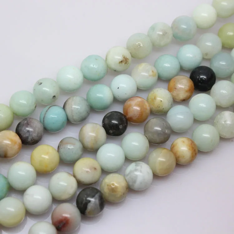 

STENYA 4mm natural stone jewelry findings Amazonite minerals beads tassels lariat necklace diy earrings men bracelet spacers kit