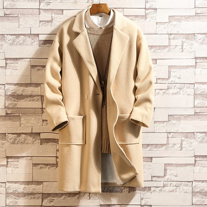 Зимнее пальто, мужское Модное Длинное стильное шерстяное пальто, куртка, мужские повседневные пальто, куртки, Толстая Теплая мужская ветровка 5XL