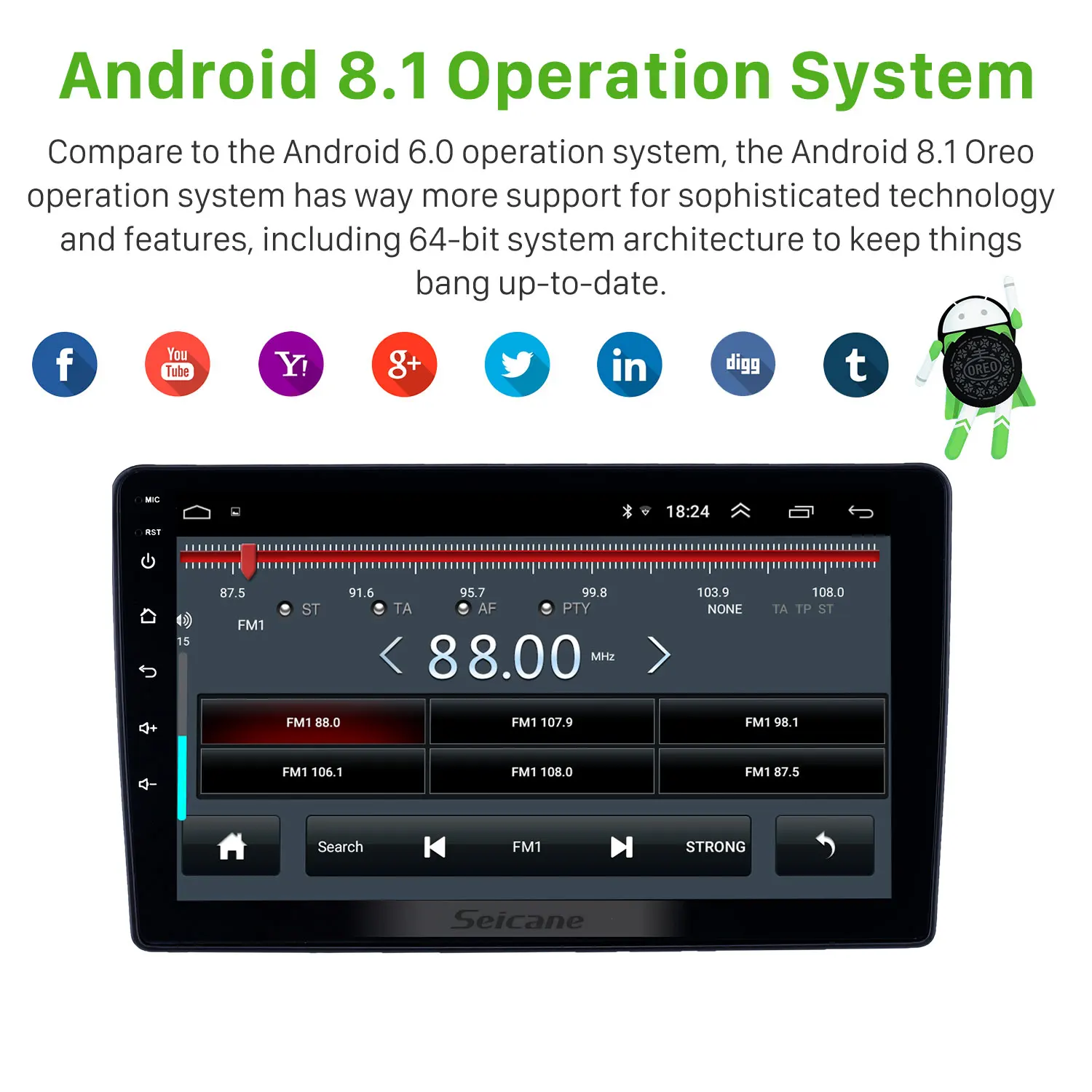 Seicane 2din Android 8 1 Автомобильный GPS навигатор Головной блок плеер для Peugeot 307 2001 2002 2008