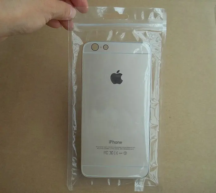 

100pcs 11*21.5cm Double sided clear transparent Zipper Plastic Retail Package bag for iphone5 6 6S samsung s5 s6 mobile case