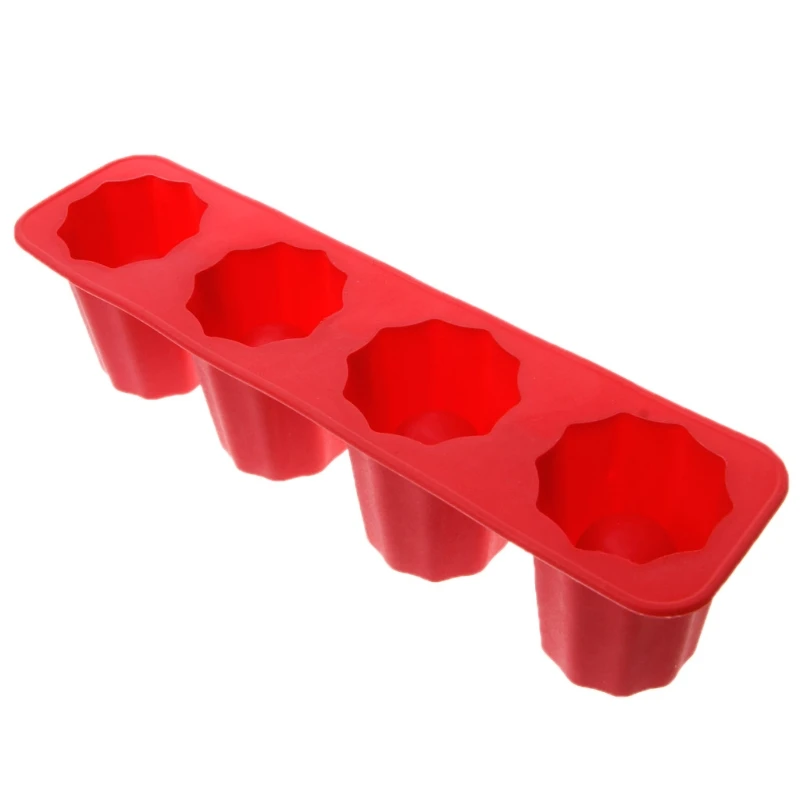 Практичный силикон 4 чашки формы кубик льда рюмка бокал для вина литьевая пресс-форма инструмент