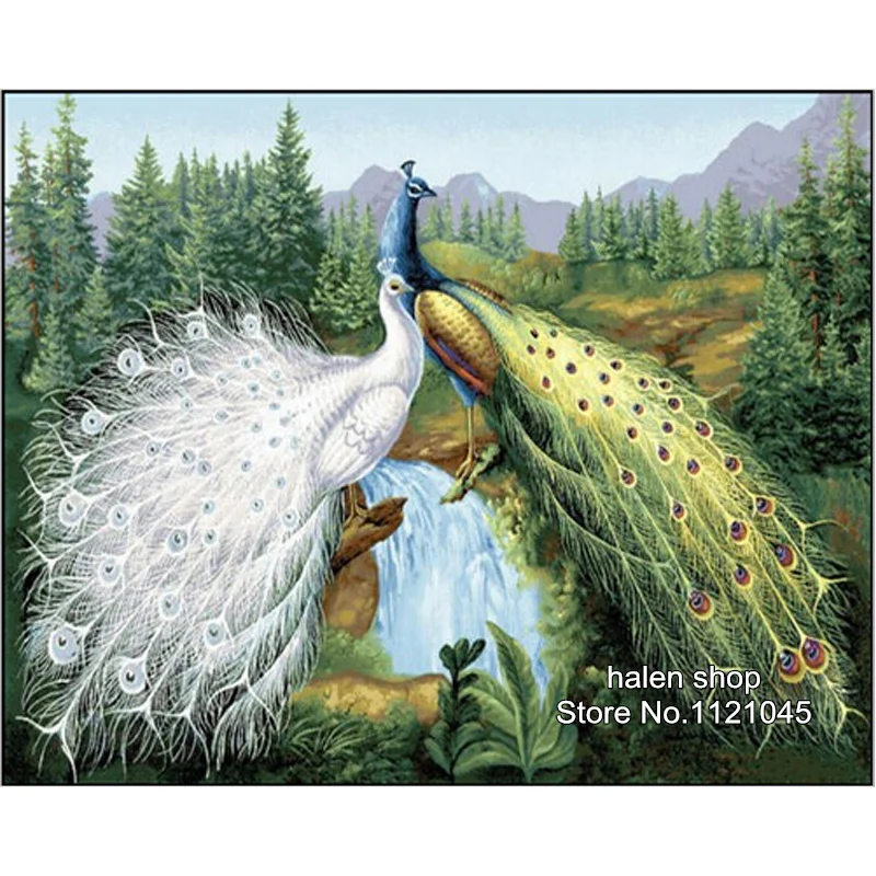 

3D Full Diy Diamond Painting cross stitch Square diamond embroidery Resin stone Unfinished Handwork needlework peacock DF035