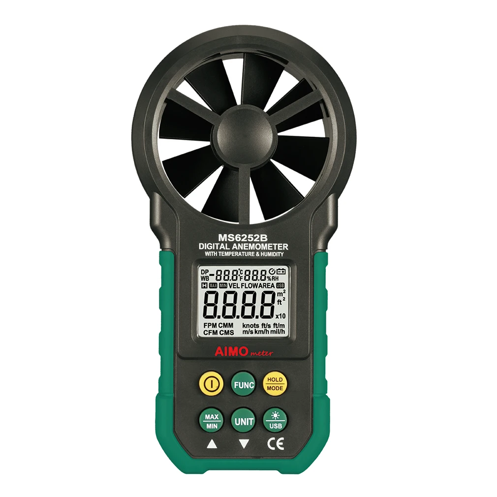 

LCD Screen Backlight Wind Speed Temperature Humidity Digital Anemometer